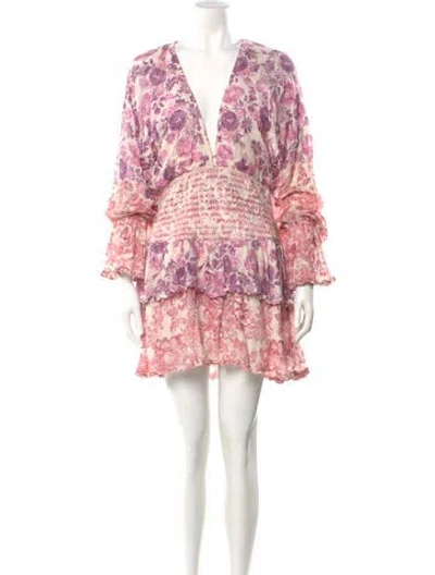 Pre-owned Hemant & Nandita Printed Mini Dress In Pink