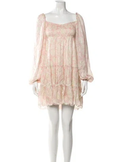 Pre-owned Hemant & Nandita Printed Mini Dress In Pink
