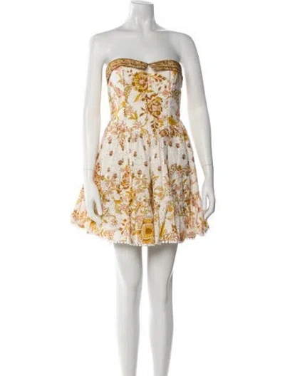 Pre-owned Hemant & Nandita Printed Mini Dress In White