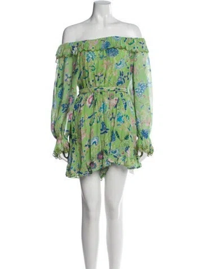 Pre-owned Hemant & Nandita Printed Off-the-shoulder Romper