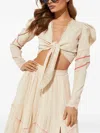 Hemant & Nandita Puff-sleeve Linen Blouse In Neutral