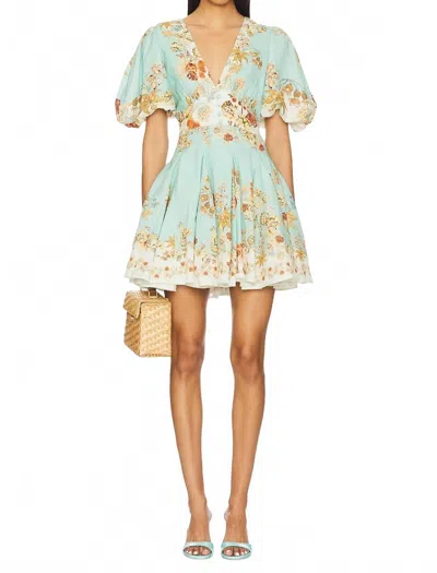 Hemant & Nandita Rohi Short Dress In Turquoise In Blue