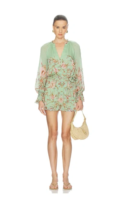Hemant & Nandita Romper With Tie Belt In Green