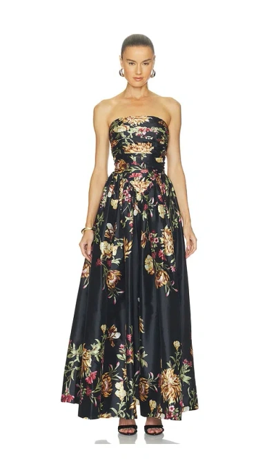 Hemant & Nandita Ruched Long Dress In Black