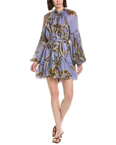 Hemant & Nandita Ruffle Mini Dress In Purple