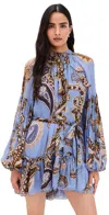 Hemant & Nandita Ruffle Mini Dress Cornflour Blue In Blue