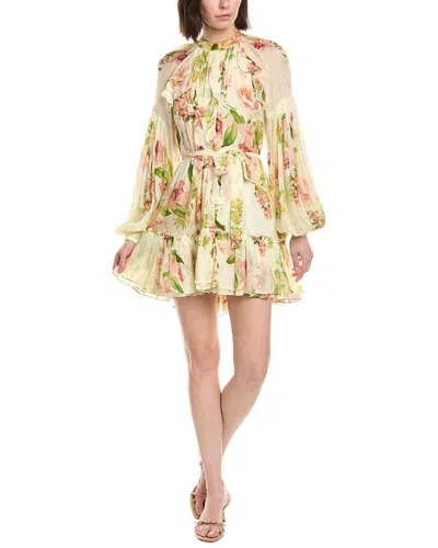 Hemant & Nandita Ruffle Mini Dress In Yellow
