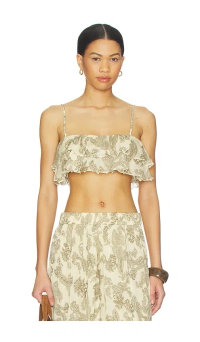 Hemant & Nandita Ruffle Top In Neutral