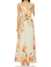 Hemant & Nandita Saba Long Dress In Ivory Floral In Multi