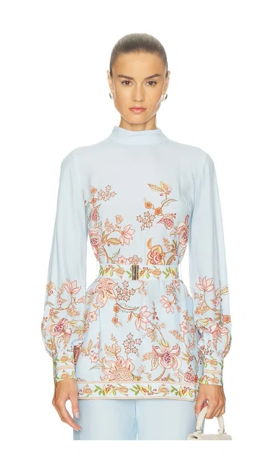 Hemant & Nandita Scarf Neck Top In Blue