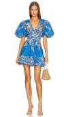 Hemant & Nandita Short Dress In Cobalt Blue