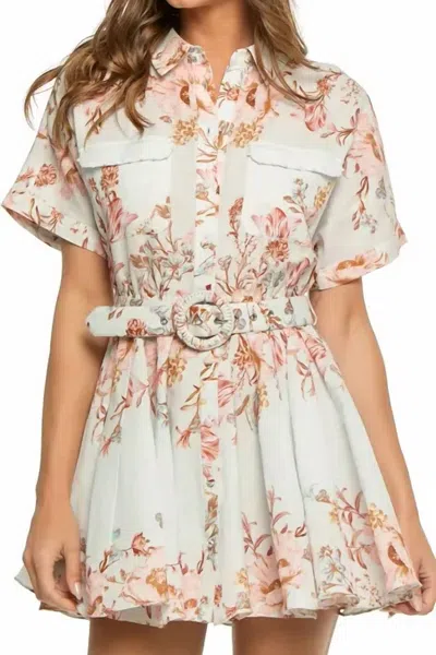 Hemant & Nandita Short Dress With Buckle Belt In Blue