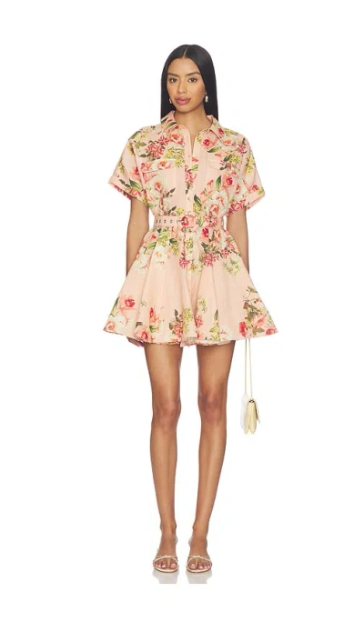 Hemant & Nandita Short Dress With Buckle Belt In Orange