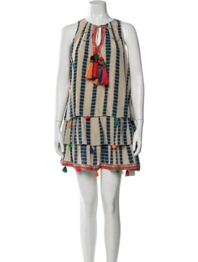 Pre-owned Hemant & Nandita Silk Mini Dress In Multi