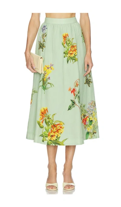 Hemant & Nandita Baku Floral-print Pleated Midi Skirt In Multi