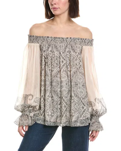 Hemant & Nandita Smocked Detail Off-shoulder Top In Multi