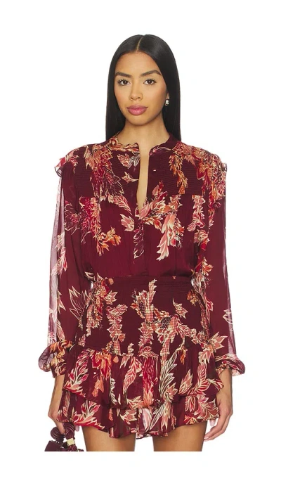 Hemant & Nandita Smocked Top In Animal Print