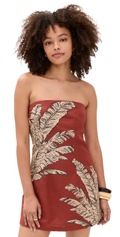 Hemant & Nandita Strapless Mini Dress Terracotta In Brown