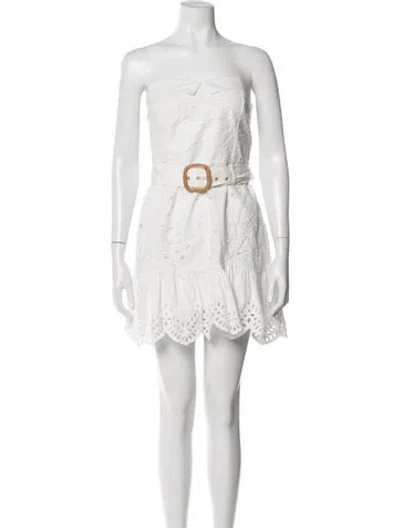 Pre-owned Hemant & Nandita Strapless Mini Dress In White