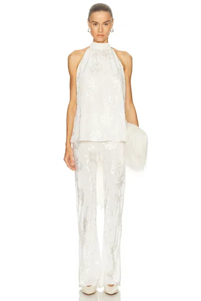 Hemant & Nandita Tie Neck Top In White