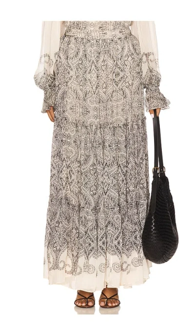 Hemant & Nandita Tiered Maxi Skirt In Multi