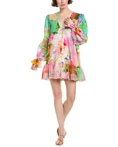 Hemant & Nandita Tiva Linen-blend Mini Dress