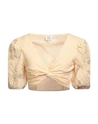 Hemant & Nandita Woman Top Pastel Yellow Size M Cotton