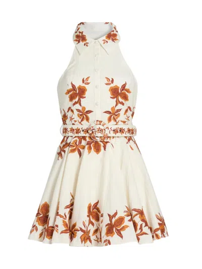 Hemant & Nandita Short Dress With Buckle Belt In White