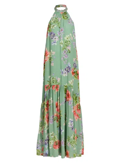 Hemant & Nandita Women's Floral A-line Maxi Dress In Green