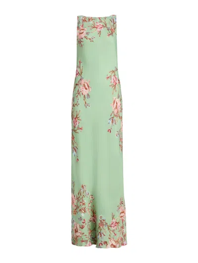 Hemant & Nandita Women's Floral Bias-cut Maxi Dress In Green