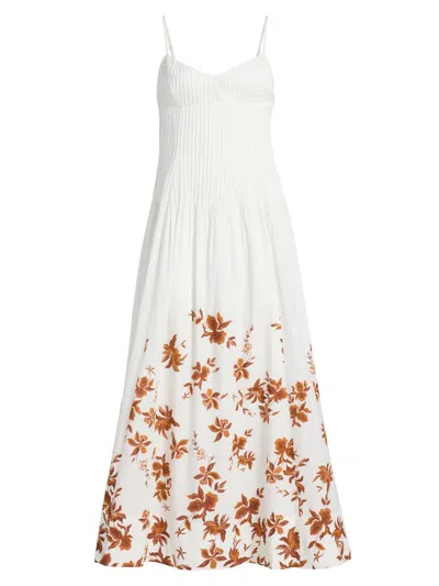 Hemant & Nandita Women's Floral Cotton Maxi Dress In White