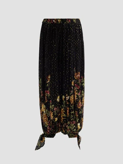 Hemant & Nandita Women's Floral Parachute Pants In Black
