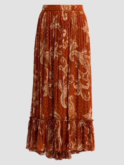 Hemant & Nandita Women's Printed High-low Maxi Skirt In Neutral