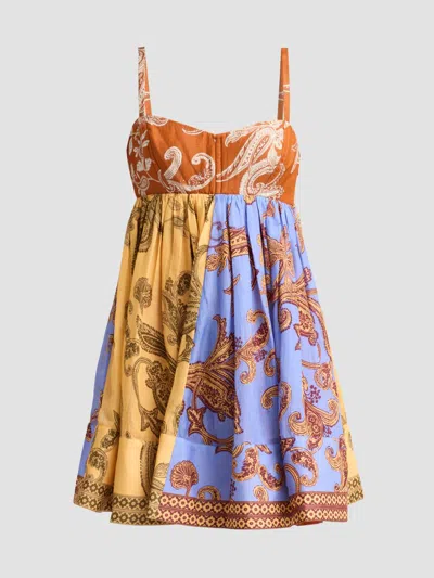 Hemant & Nandita Women's Printed Linen-blend A-line Mini Dress In Multi