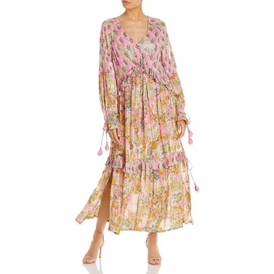 Hemant & Nandita Womens Tiered Tea-length Fit & Flare Dress In Multi
