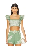 Hemant & Nandita Crop Top In 그린
