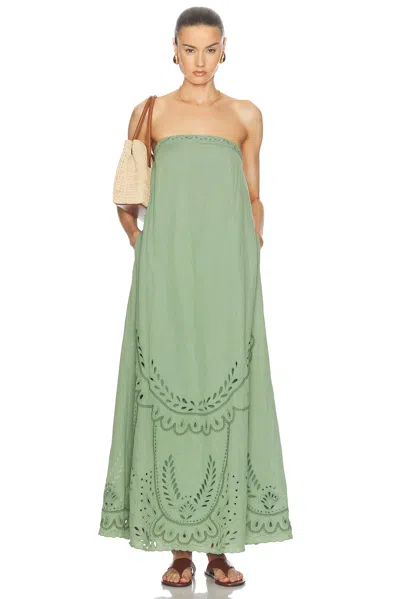 Hemant & Nandita Alya Strapless Long Dress In Green