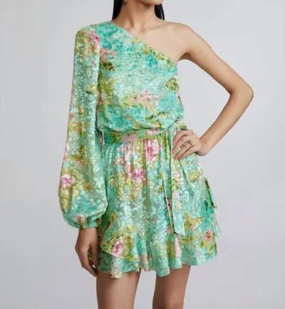 Hemant & Nandita Azra Dress In Teal Floral In Multi