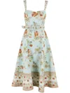 Hemant & Nandita Long Dress With Buckle Belt In Blue