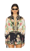 Hemant & Nandita Oversized Shirt With Hand Crafted Buttons In Black & Off White Floral