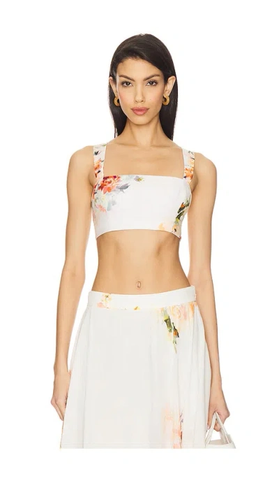 Hemant & Nandita Corset Top In Ivory Floral