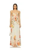 Hemant & Nandita Corsetted Long Dress In Ivory