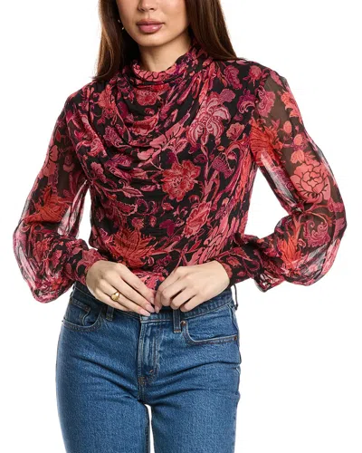 HEMANT & NANDITA CRIMSON COWLED BODYSUIT