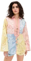 Hemant & Nandita Drop Shoulder Collared Tunic Multi Color In Multi Color