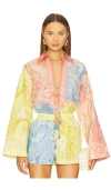 Hemant & Nandita Drop Shoulder Collared Tunic Multi Color In Multi Color
