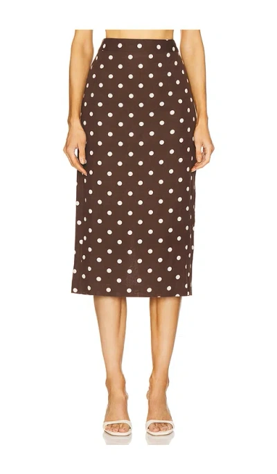 Hemant & Nandita Fitted Midi Skirt In 棕色 & 白色