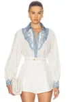 Hemant & Nandita Embroidered-cuff Blouse In White