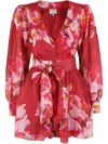 Hemant & Nandita Short Dress With Buckle Belt In 红色