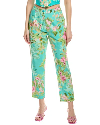 Hemant & Nandita Azra Linen-blend Pant In Blue