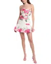 Hemant & Nandita Belted Linen-blend Mini Dress In White